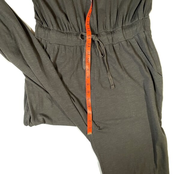 Caslon Sleeveless Slub Jumpsuit Size M Gray Green - Picture 12 of 16